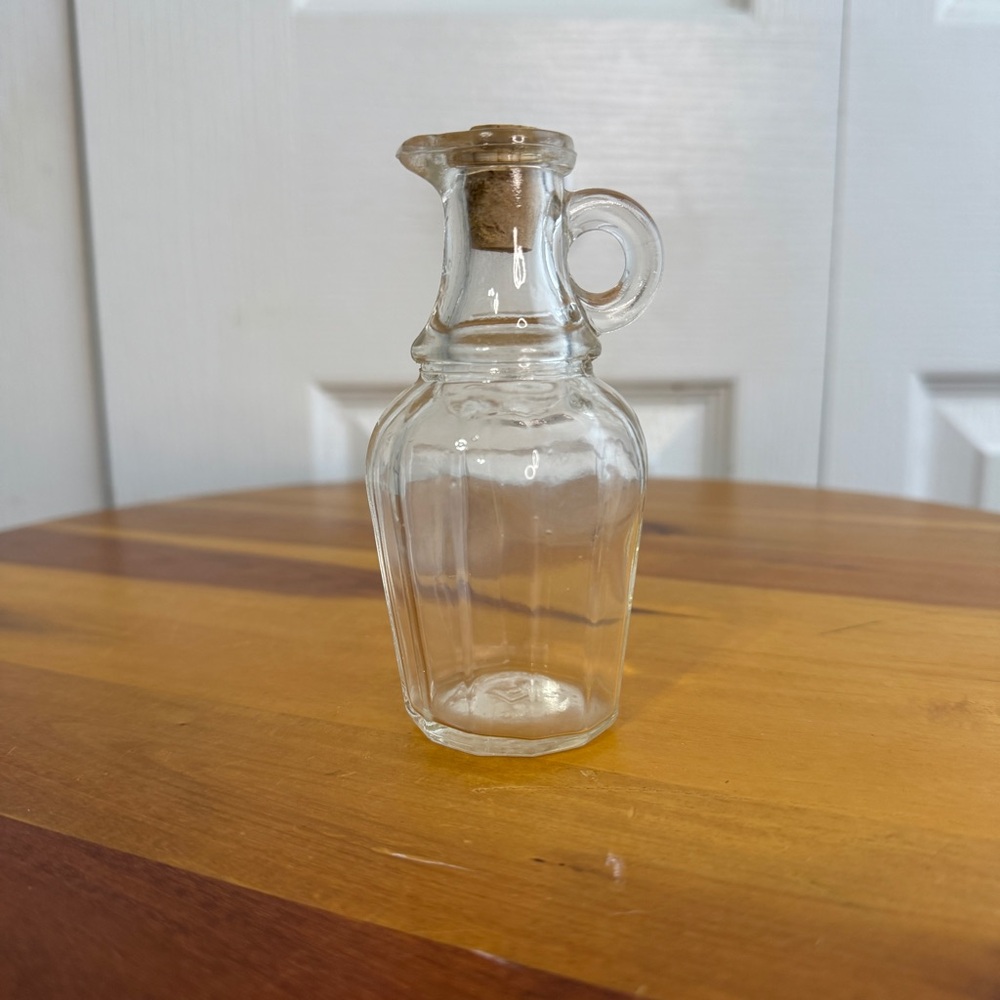 Vintage clear glass wine oil vinegar dispenser cork stopper